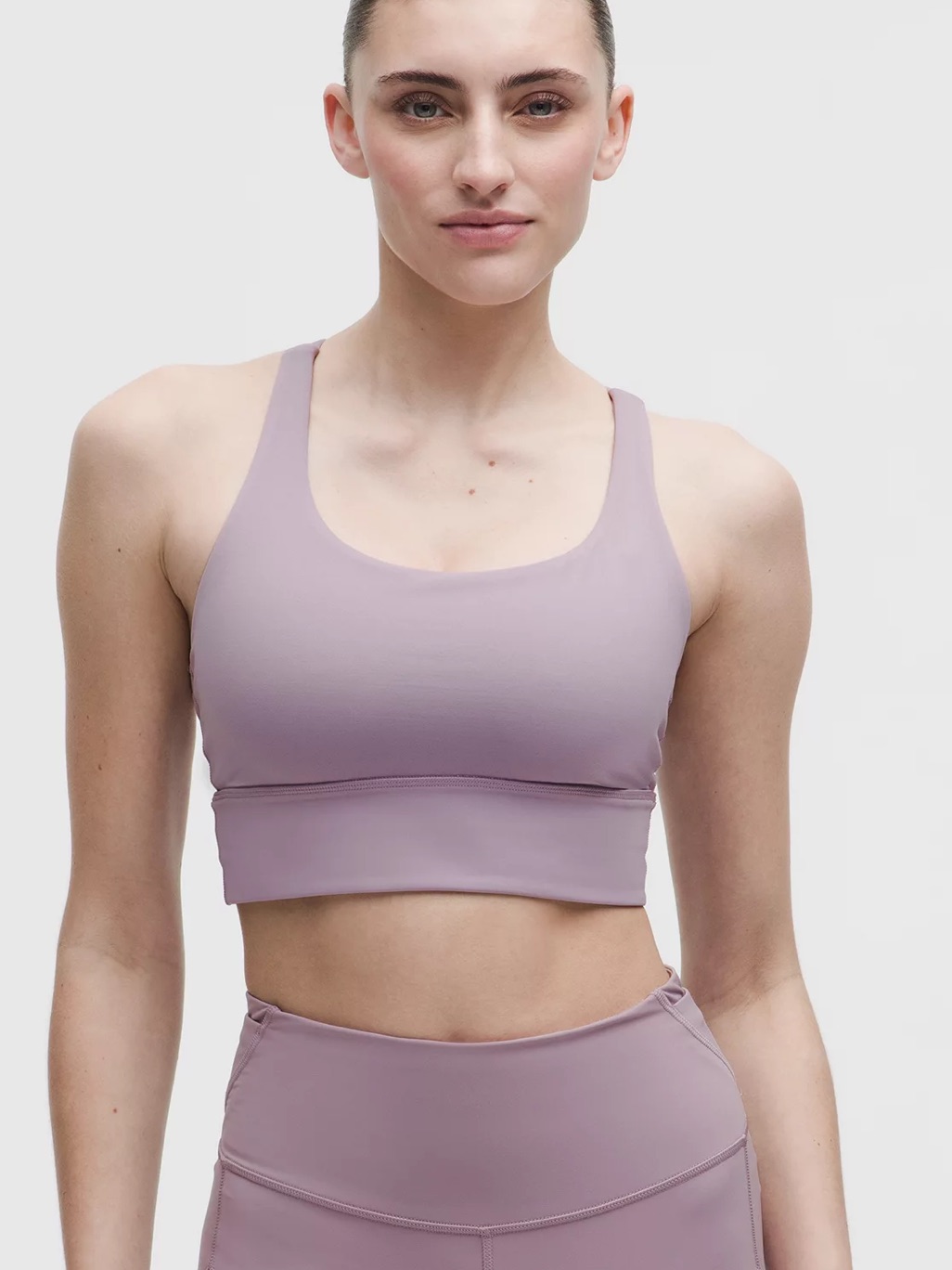 Lululemon Seamless Mesh Pannel Rackerback Sports Bra Lilac Size 8